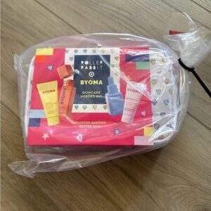 Roller Rabbit Byoma Skincare Kit — Bright Pink & Multicolor Pouch